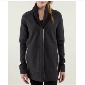 Lululemon Yin To My Yang Cardi Heather Black Cotton Jacket